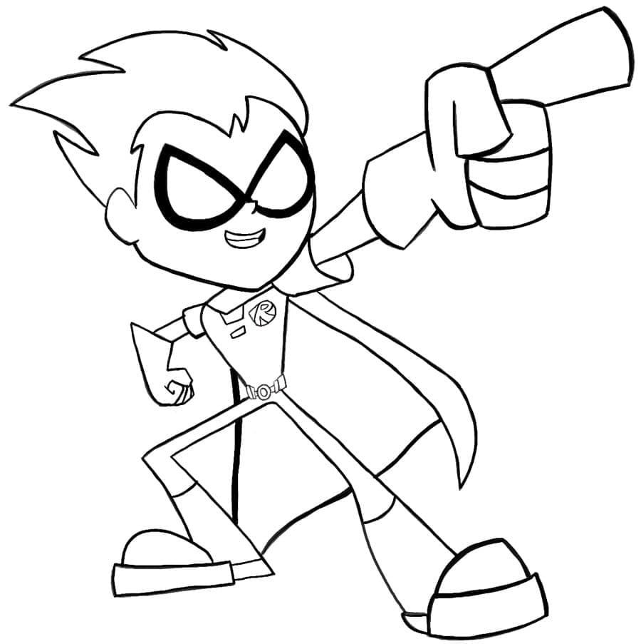 Robin Teen Titans Go coloring page