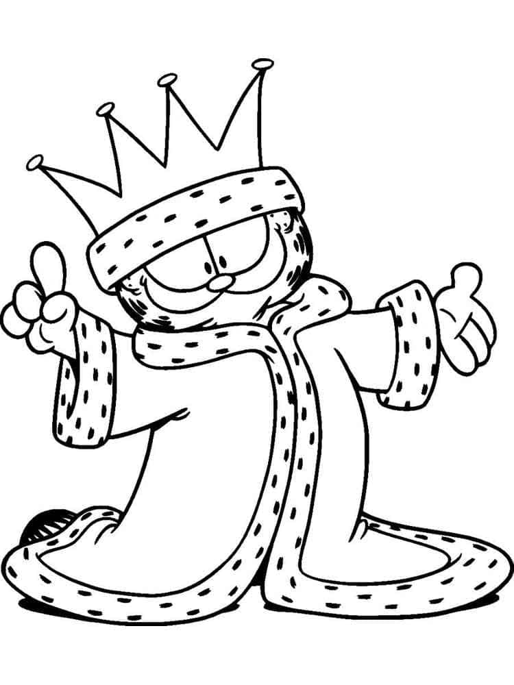 Roi Garfield coloring page