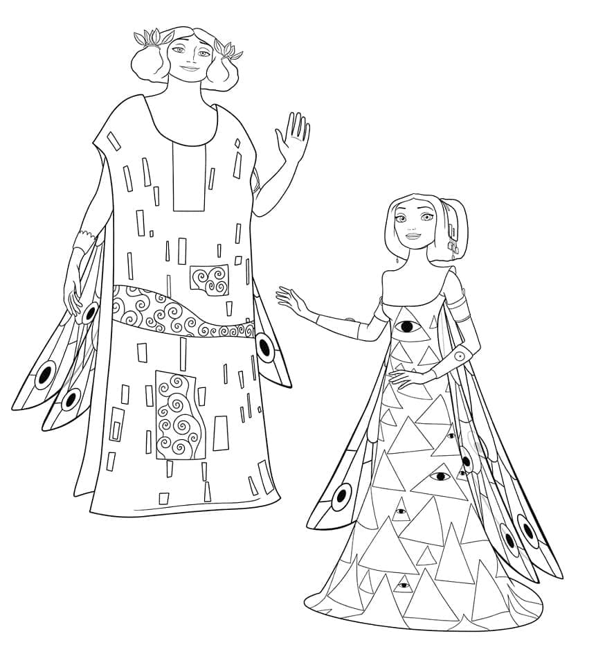 Roi Raynor et Reine Mayla de Mia et Moi coloring page