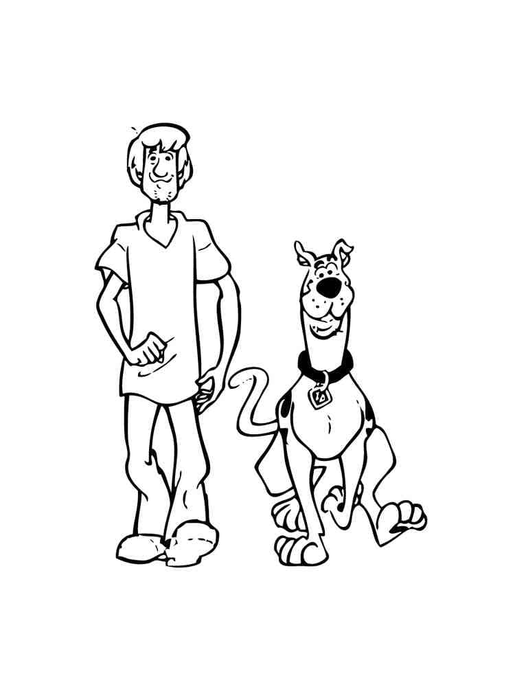 Coloriage Sammy Rogers et Scooby Doo