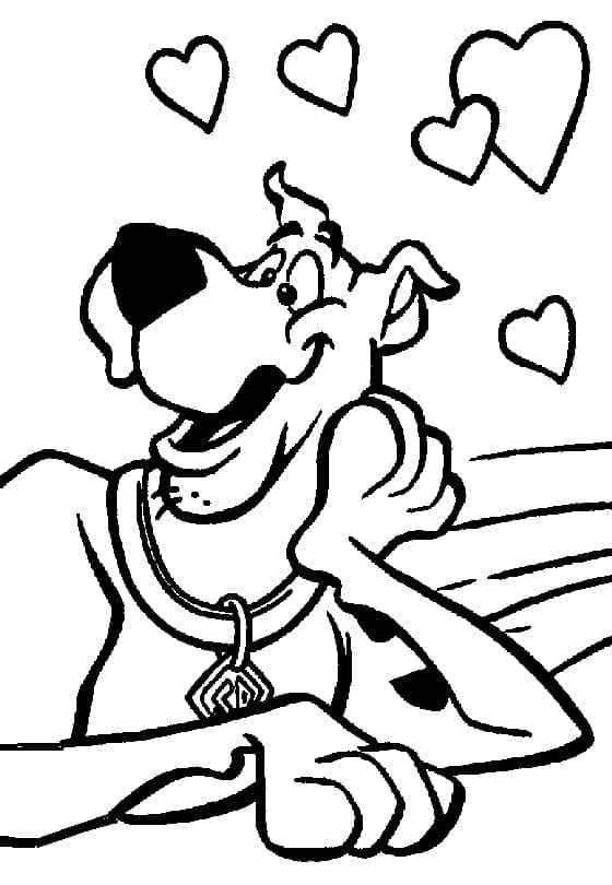 Scooby Doo est Amoureux coloring page