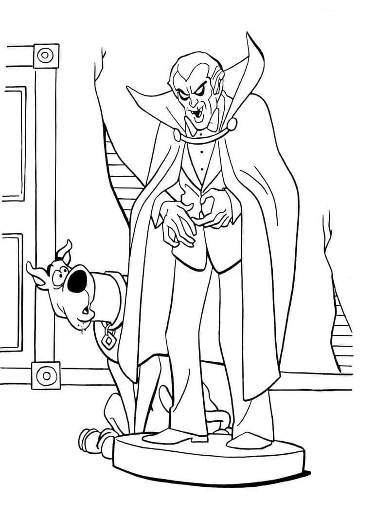 Coloriage Scooby Doo et Dracula