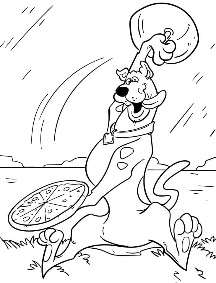 Scooby Doo et Pizza coloring page