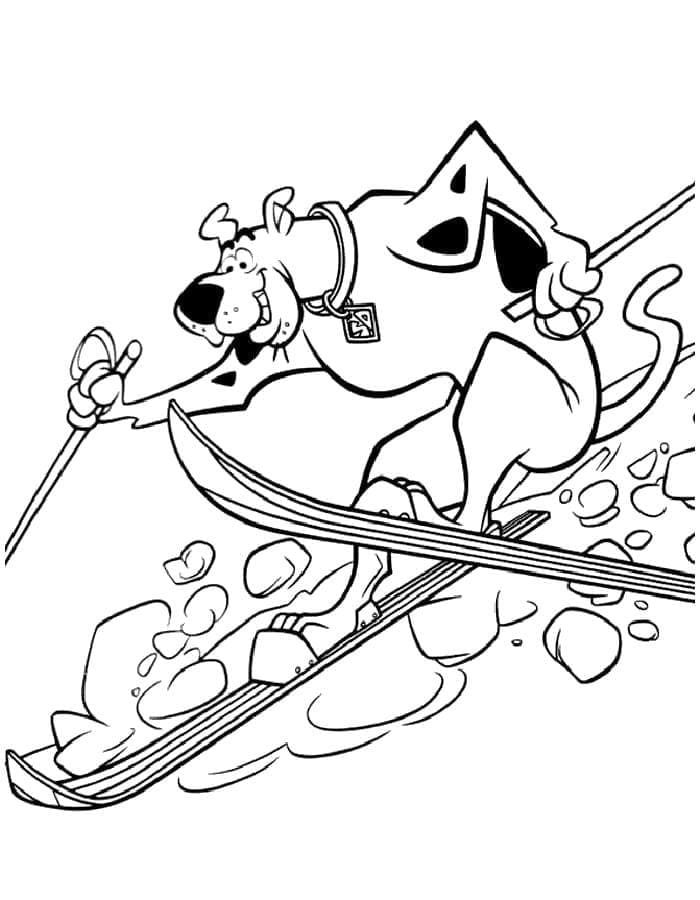 Scooby Doo Fait du Ski coloring page