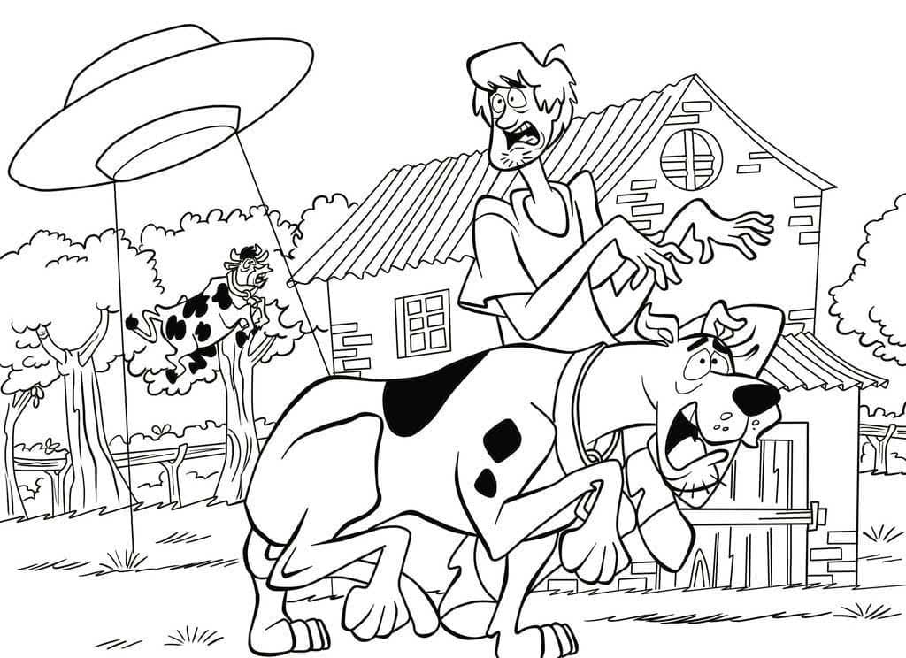 Coloriage Scooby Doo, Sammy et Ovni