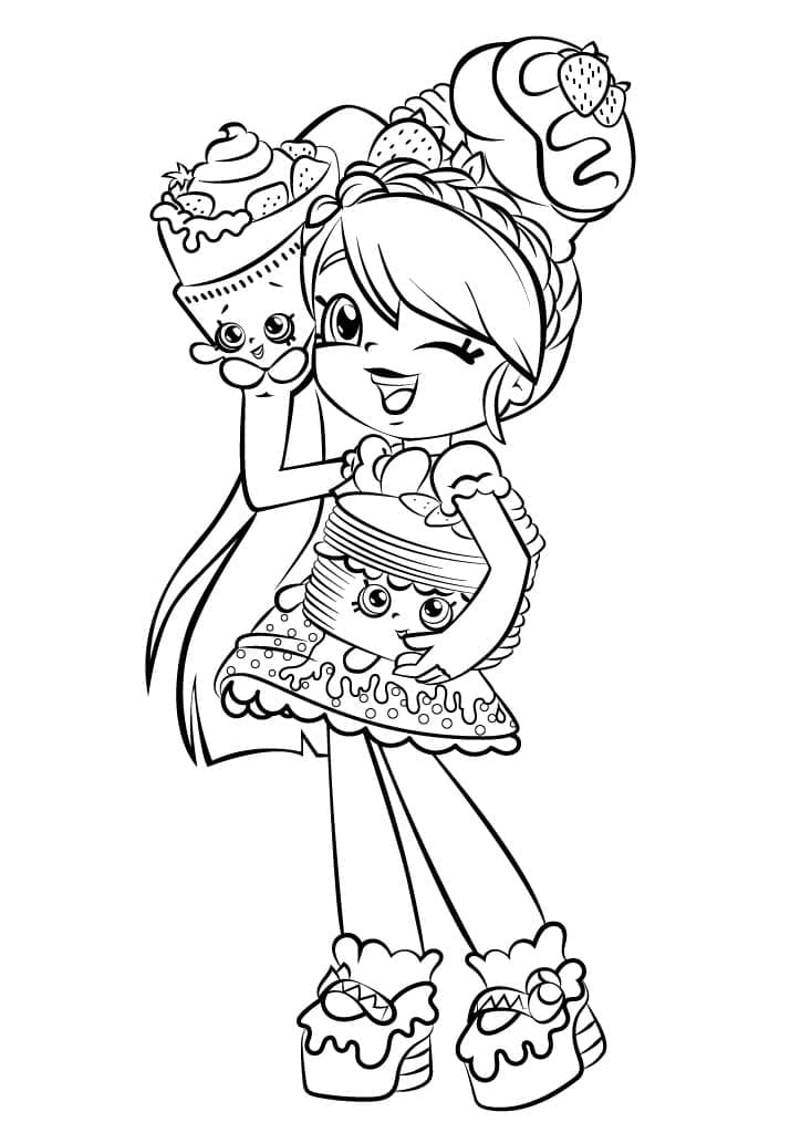 Shopkins Shoppies Doll Pam Cake coloring page