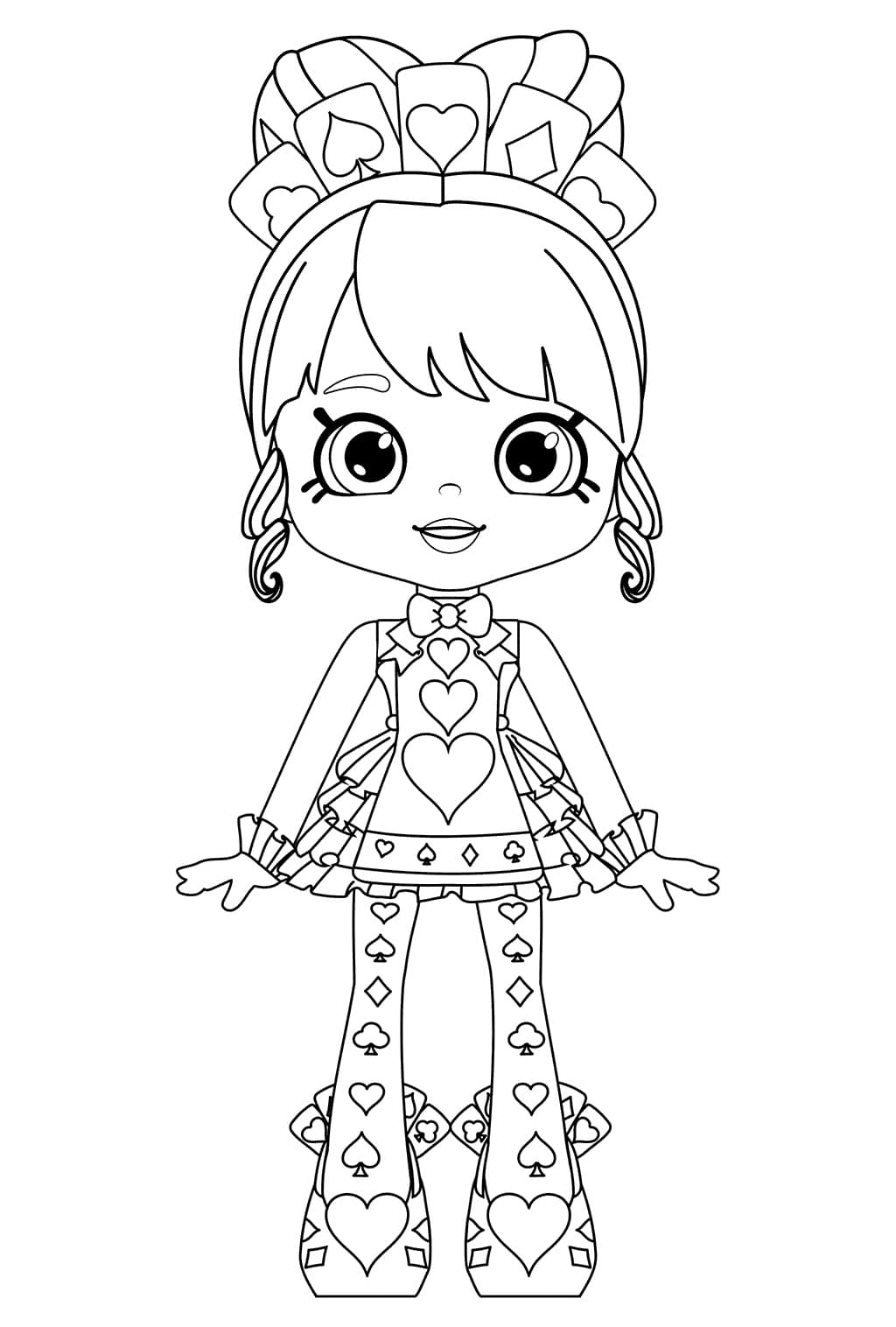 Shopkins Shoppies Doll Queenie Hearts coloring page