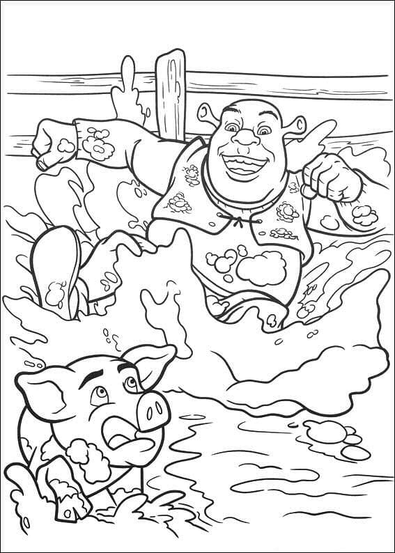 Shrek et Cochon coloring page