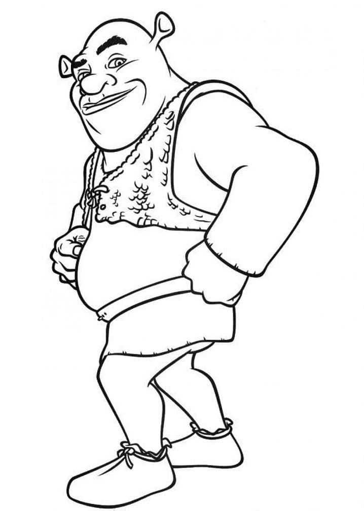 Shrek Souriant coloring page