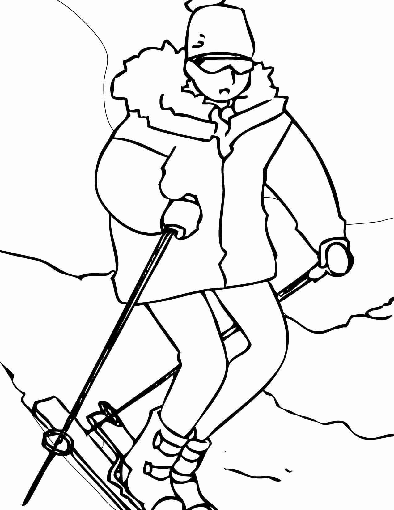 Coloriage Ski Professionnel