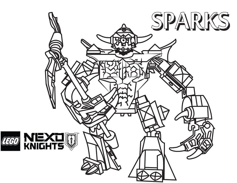 Sparks de Lego Nexo Knights coloring page