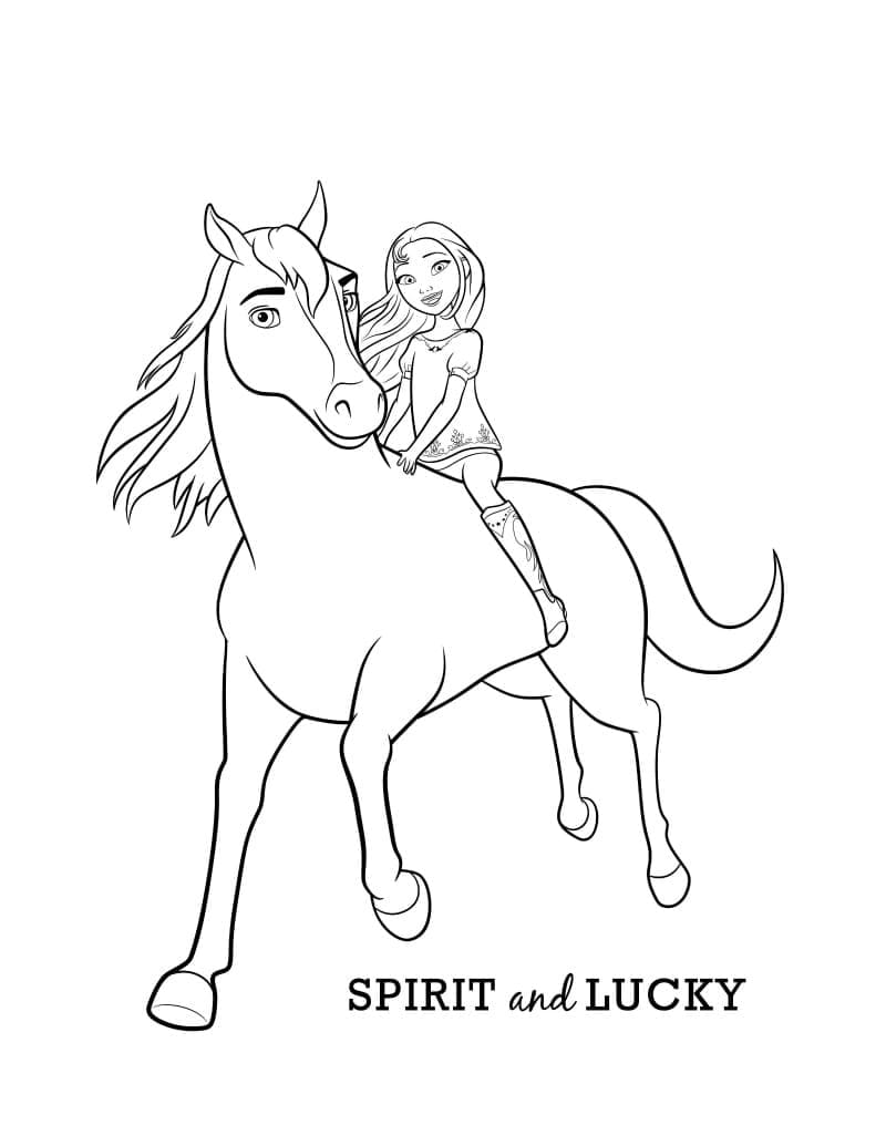 Spirit et Lucky Prescott coloring page