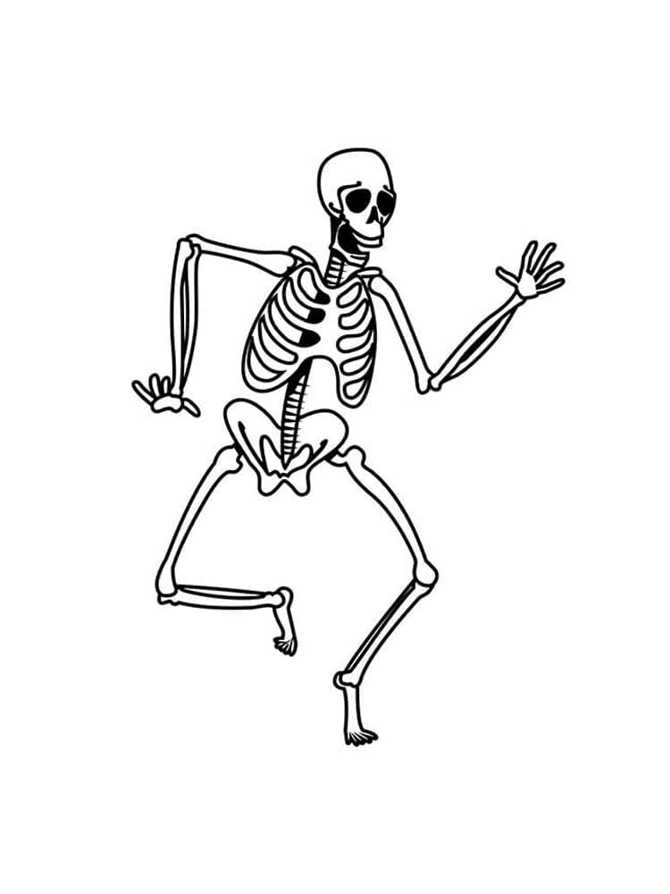Coloriage Squelette Dansant