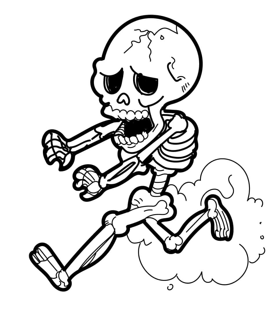 Squelette Effrayé coloring page