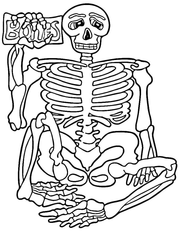 Squelette Gratuit Pour les Enfants coloring page