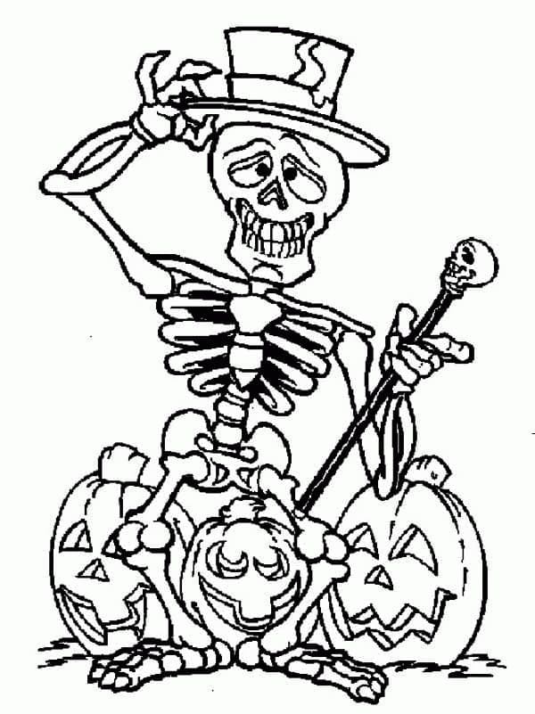 Squelette Souriant coloring page