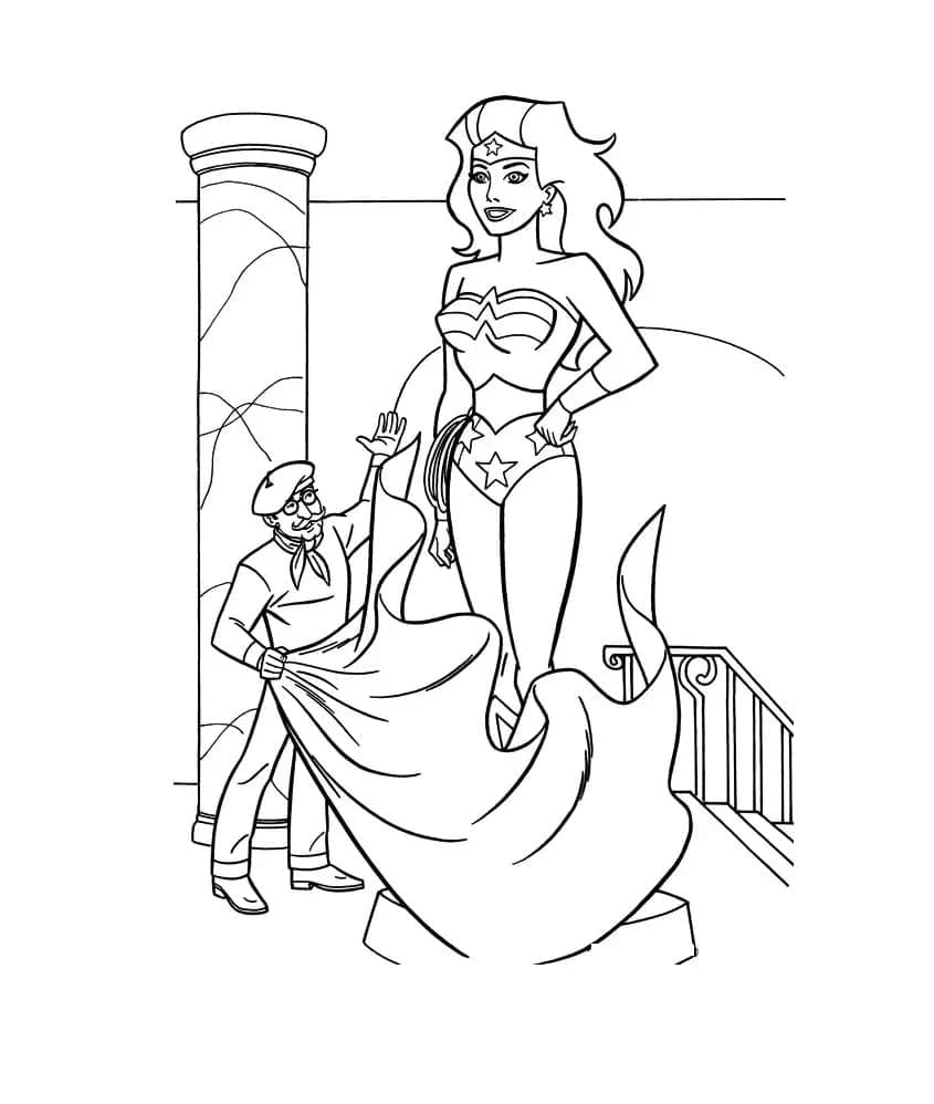 Statue de Wonder Woman coloring page