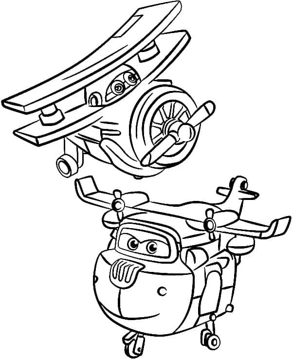 Super Wings Donnie et Grand Albert coloring page