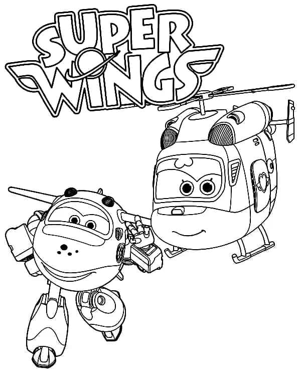 Super Wings Jett et Dizzy coloring page