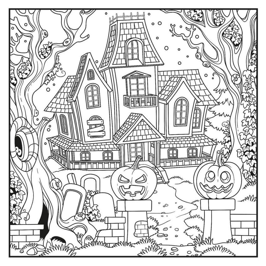 Superbe Maison Hantée coloring page