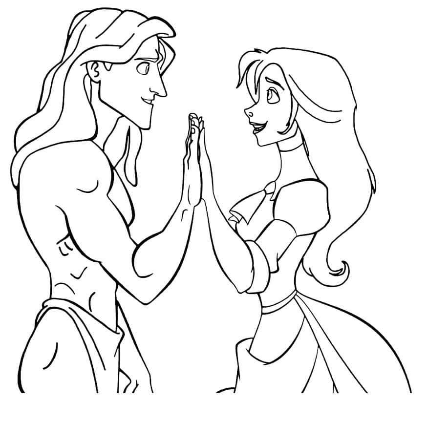 Tarzan avec Jane Porter coloring page