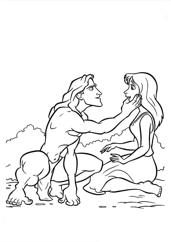 Coloriage Tarzan et Jane