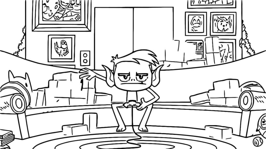 Teen Titans Go Beast Boy coloring page