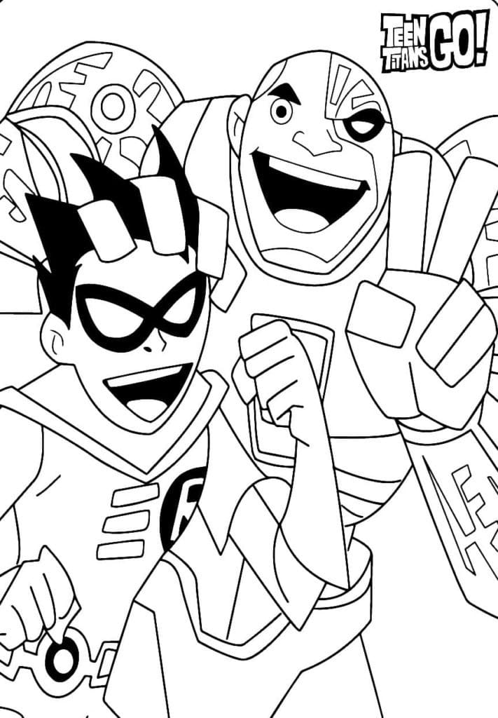 Teen Titans Go Robin et Cyborg coloring page