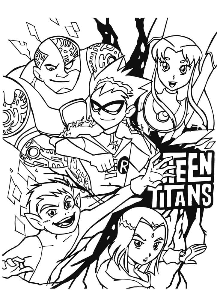 Teen Titans Pour les Enfants coloring page