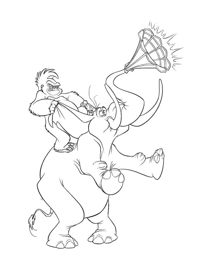 Terk et Tantor de Disney Tarzan coloring page