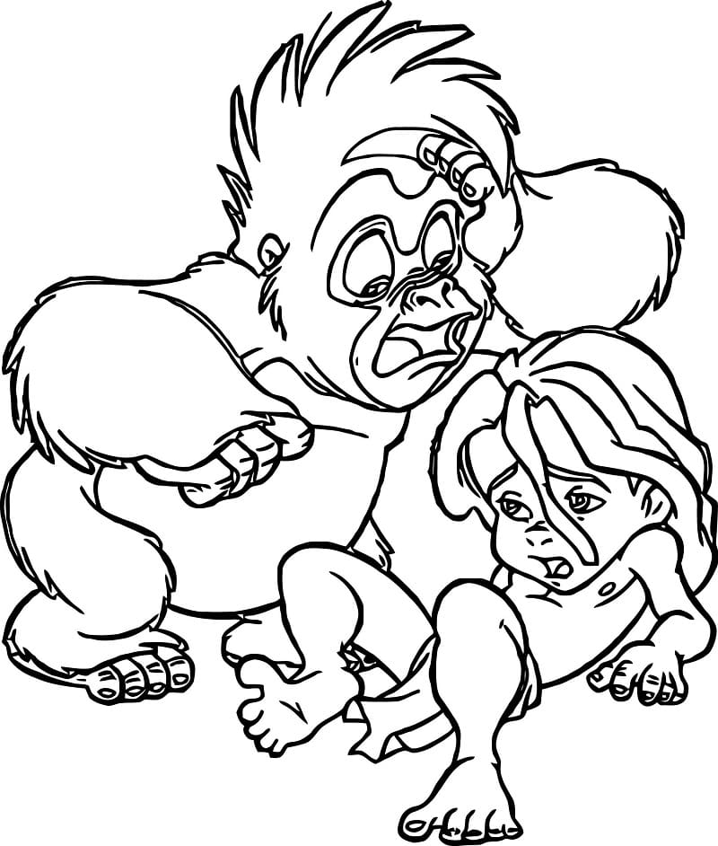 Terk et Tarzan coloring page