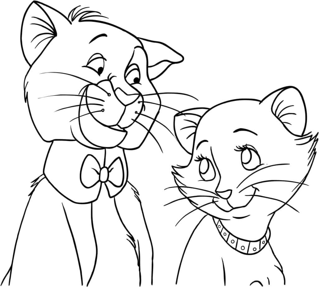 Thomas O’Malley et Duchesse coloring page