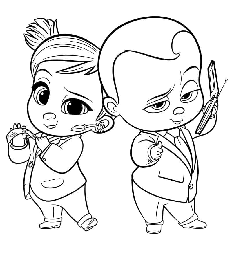Tina et Baby Boss coloring page