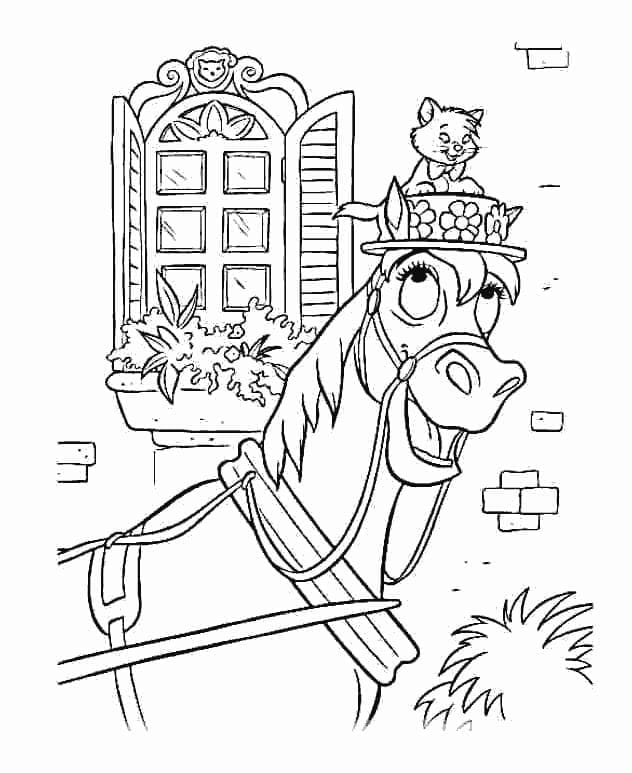 Toulouse et Frou-Frou de Aristochats coloring page