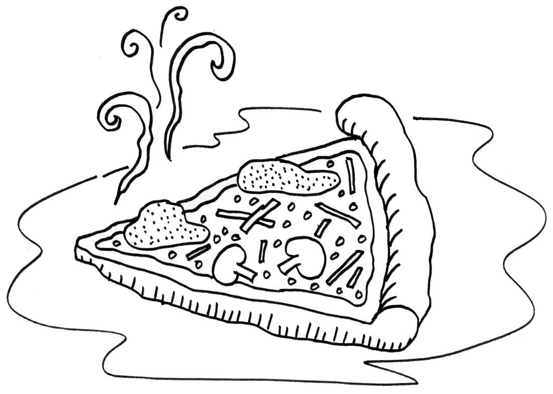 Tranche de Pizza Chaude coloring page