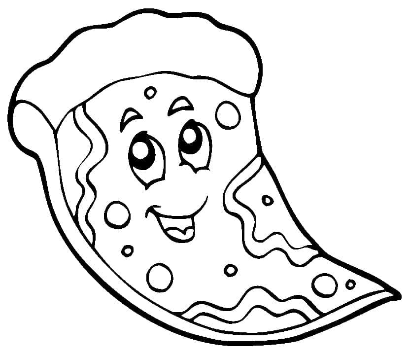 Tranche de Pizza Heureuse coloring page