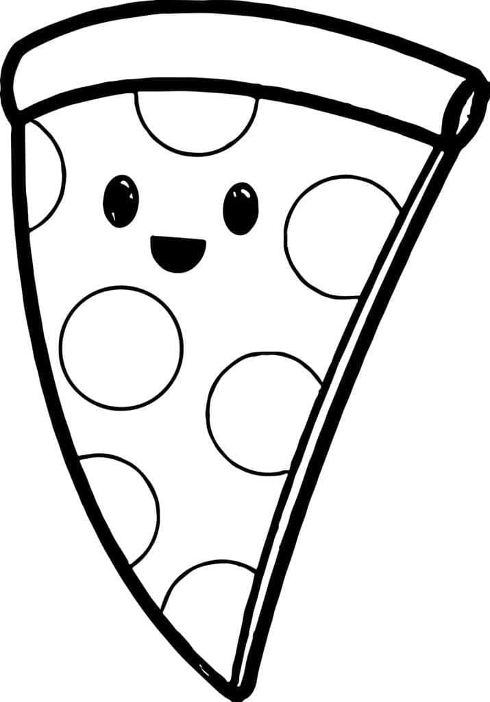 Tranche de Pizza Mignonne coloring page