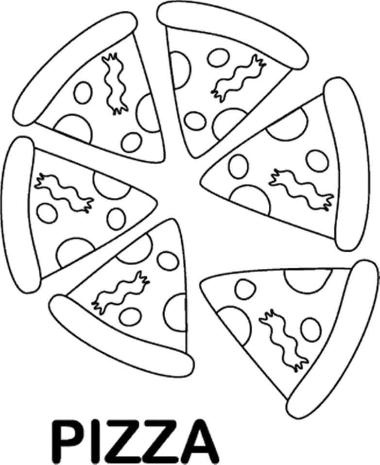 Tranches de Pizza coloring page