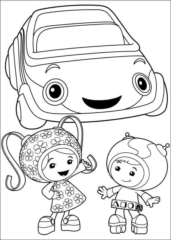 Umizoomi Milli, Geo et UmiCar coloring page