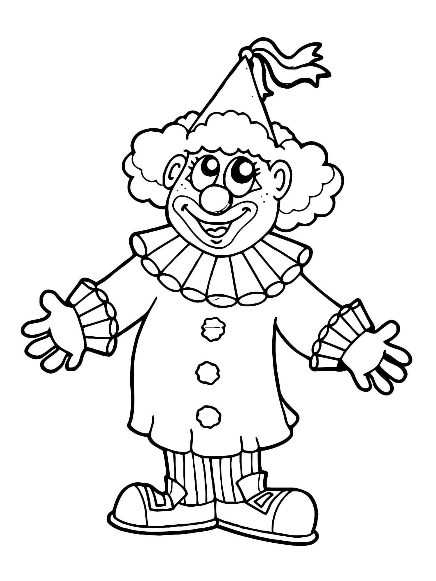 Un Clown Heureux coloring page