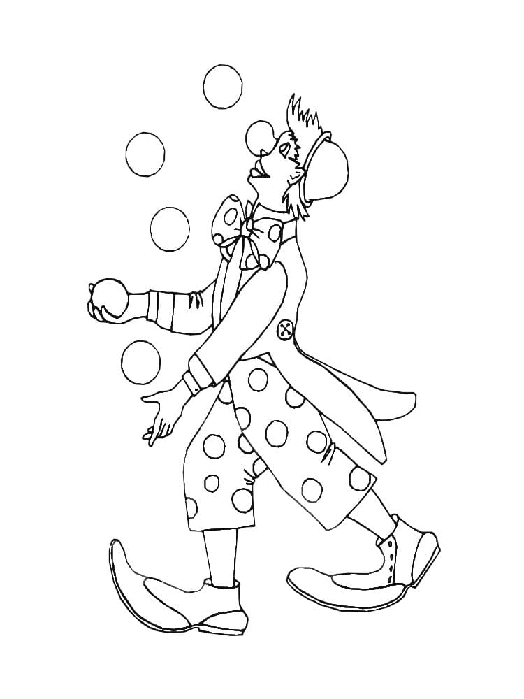 Un Clown Jongleur coloring page