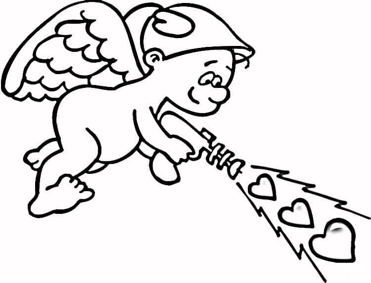 Un Cupidon de la Saint-Valentin coloring page