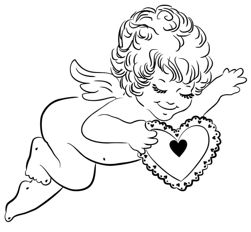 Coloriage Un Joli Cupidon