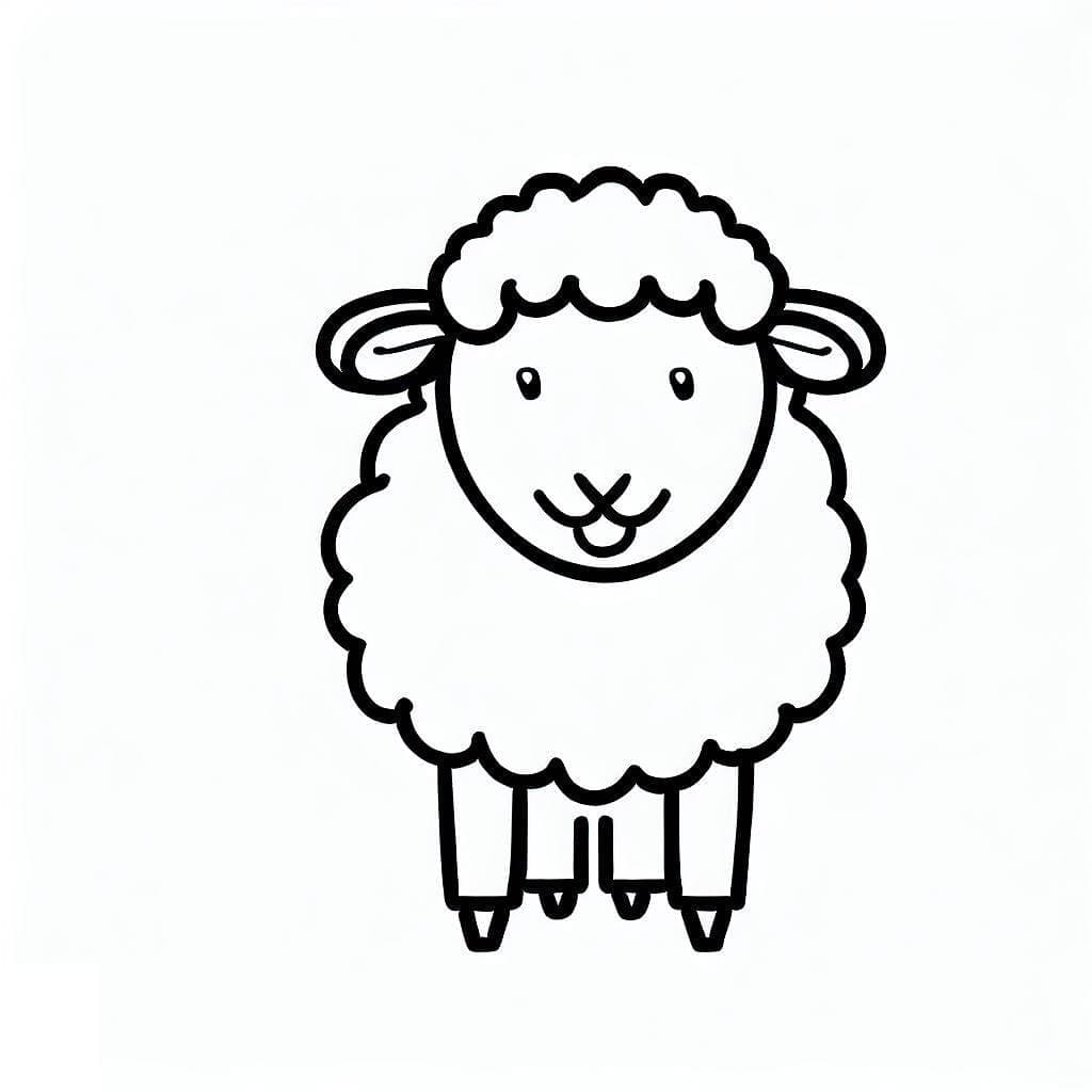 Coloriage Un Mouton Très Simple