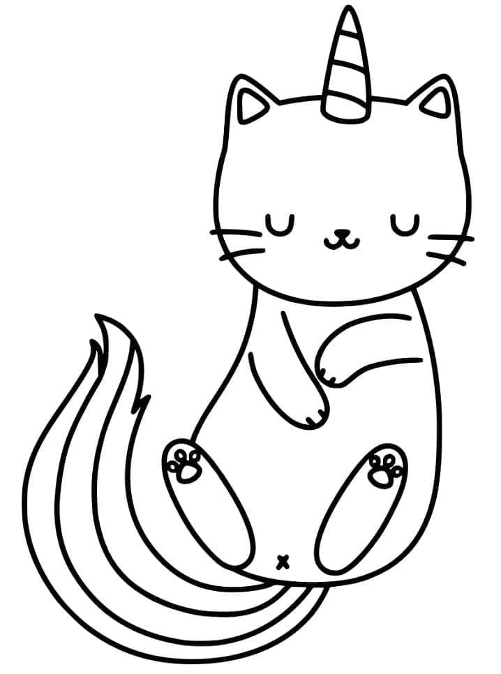 Un Très Joli Chat Licorne coloring page