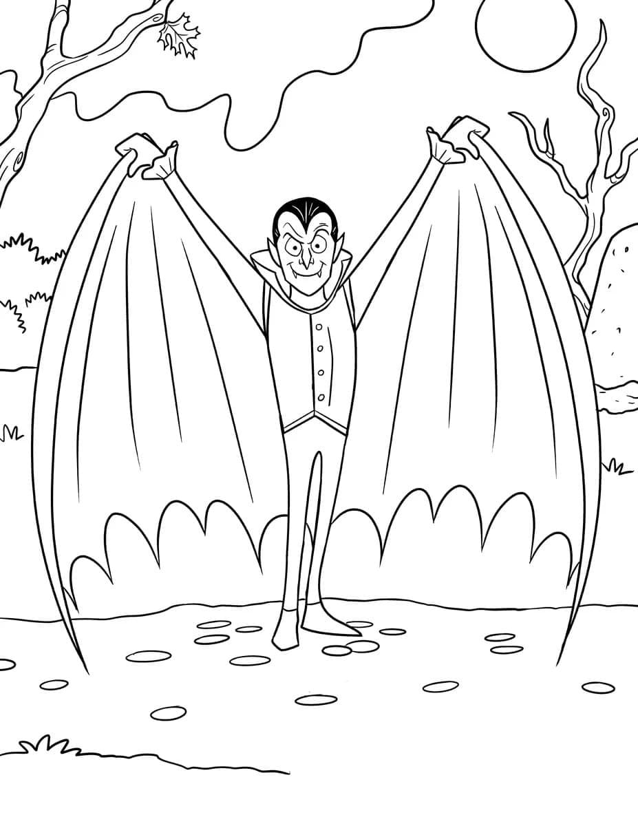 Vampire et Ailes coloring page