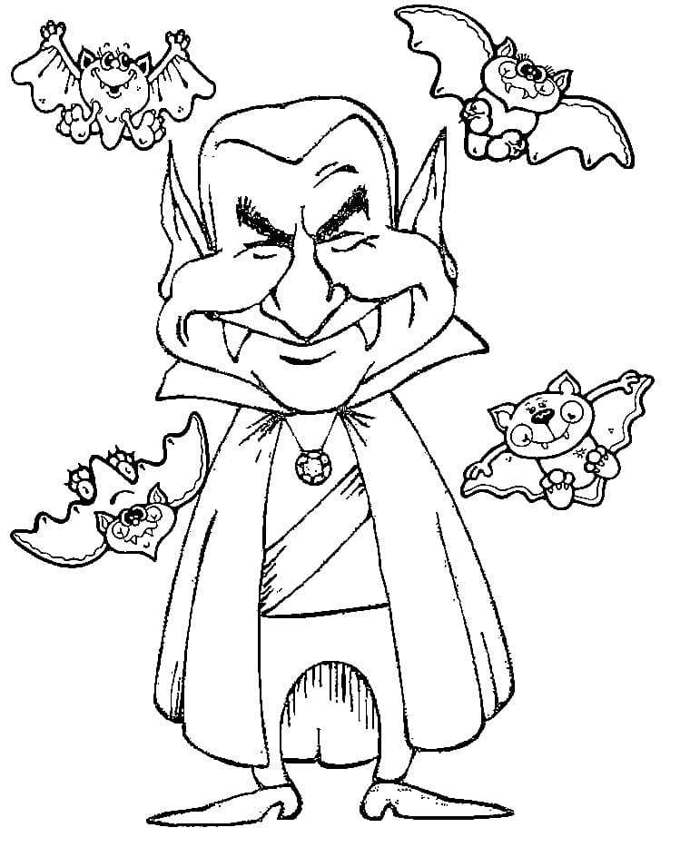 Vampire Souriant coloring page