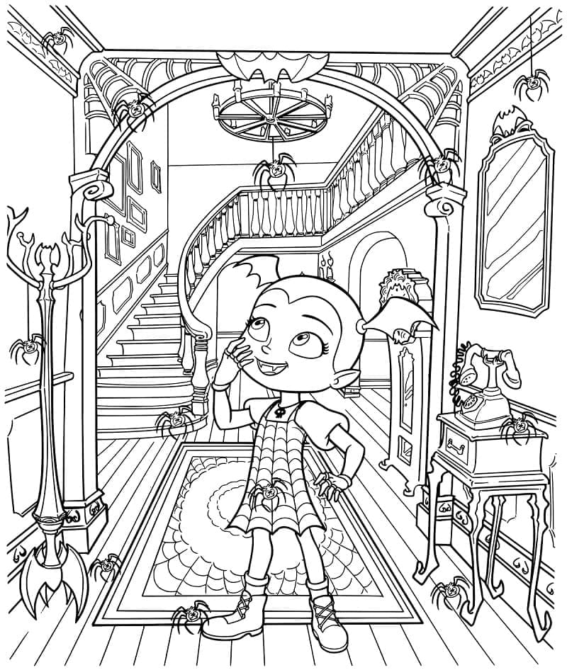 Coloriage Vampirina à la Maison