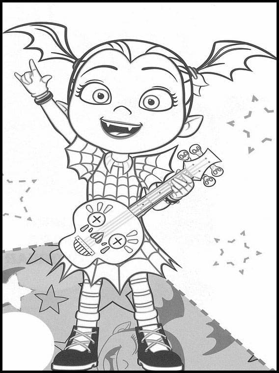 Vampirina avec Sa Guitare coloring page