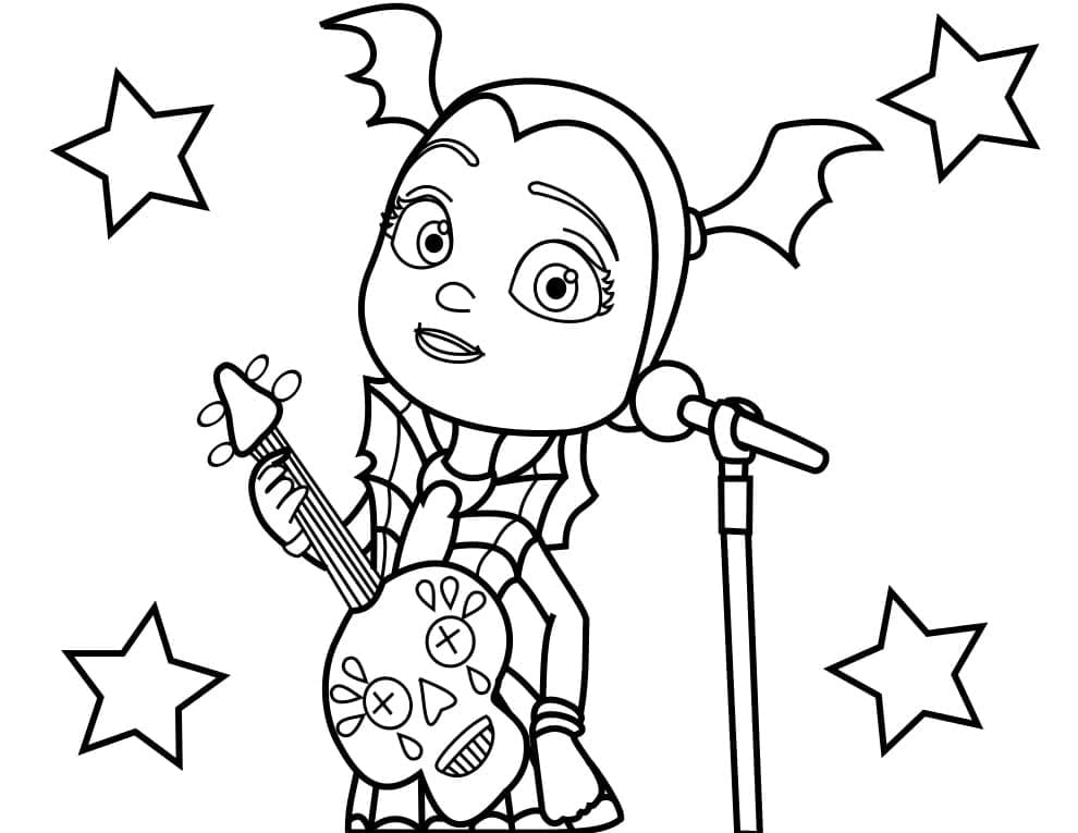 Vampirina Joue de la Guitare coloring page